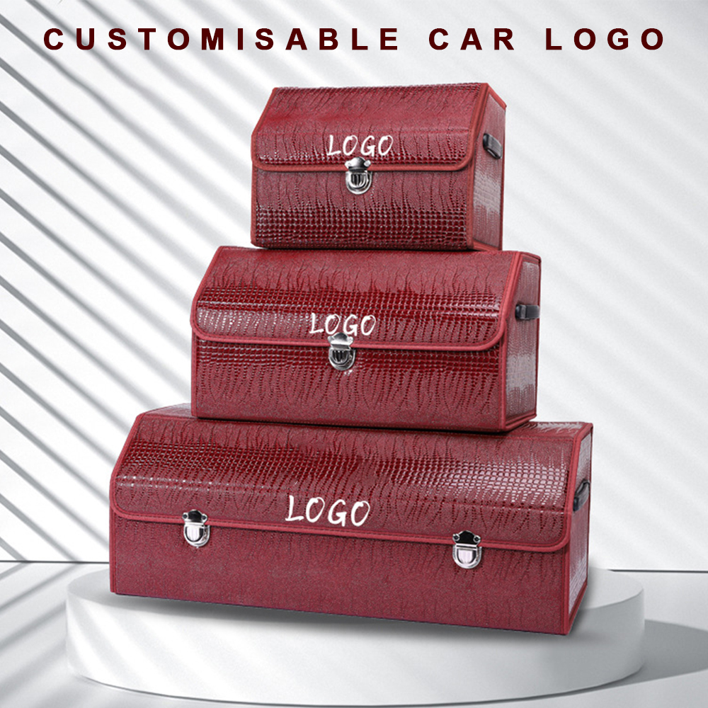 عالية الجودة التمساح الملمس بو نابا صندوق تخزين جلدي مع اقفال الصناديق العقلية متعددة الوظائف ودائم صندوق تخزين السيارة