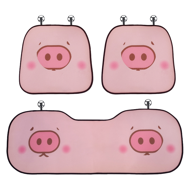 غطاء مقعد السيارة مصنوع من الحرير الجليدي بطباعة مخصصة غطاء مقعد قابل للتهوية مناسب عالمي بنسبة 90٪ للمركبات زوج واحد من وسادة مقعد السائق الأمامي وغطاء مقعد خلفي واحد 