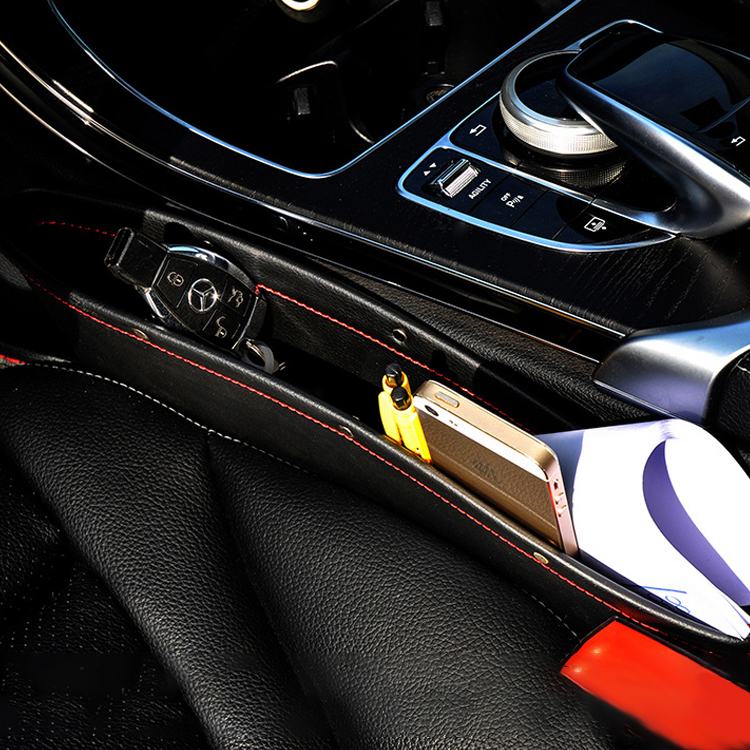 حشو فجوة مقعد السيارة قسط بو الجلود الكاملة مقعد وحدة التحكم المنظم جيب السيارة المنظم اكسسوارات السيارات الداخلية مقعد السيارة الجانب قطرة العلبة الماسك