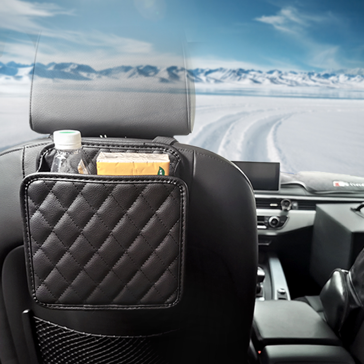 علبة قمامة للسيارة مقاومة للماء حقيبة قمامة للسيارة مصنوعة من الجلد سلة معلقة للسيارة ملحقات داخلية للسيارة قابلة للطي أشبين