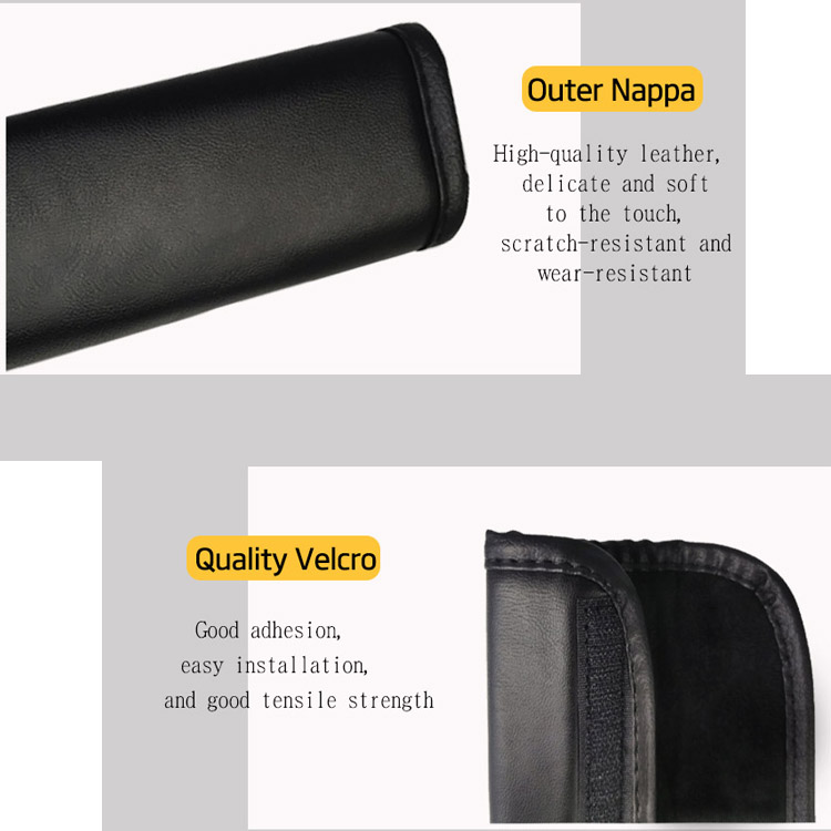 Nappa Leather Classic القابل للتخصيص LOGO Velcro Installation رائع متفوقا حزام مقعد السيارة حامي الكتف