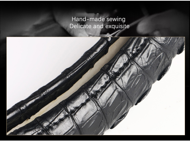 04 عجلة قيادة سيارة مخصصة من جلد التمساح الحقيقي