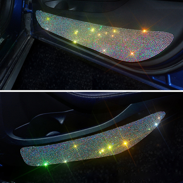 باب السيارة المضادة للركلة حصيرة إدراج الماس الأوساخ واقية من الملصق