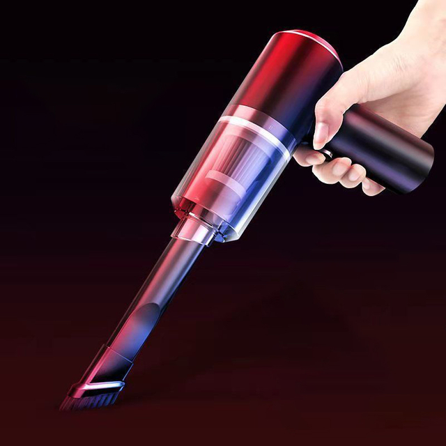 فراغ السيارة قوي الشفط 6000PA طاقة عالية صغيرة محمولة باليد كولون مكنسة كهربائية مع مصابيح LED الاستخدام الجاف الجاف للمنزل والسيارات