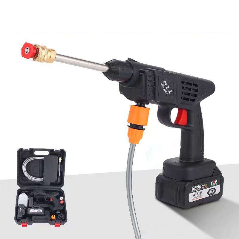 مسدس ماء لاسلكي عالي الضغط لغسيل السيارات مسدس رش محمول منزلي يشحن آلة تنظيف بطارية الليثيوم عالية الطاقة
