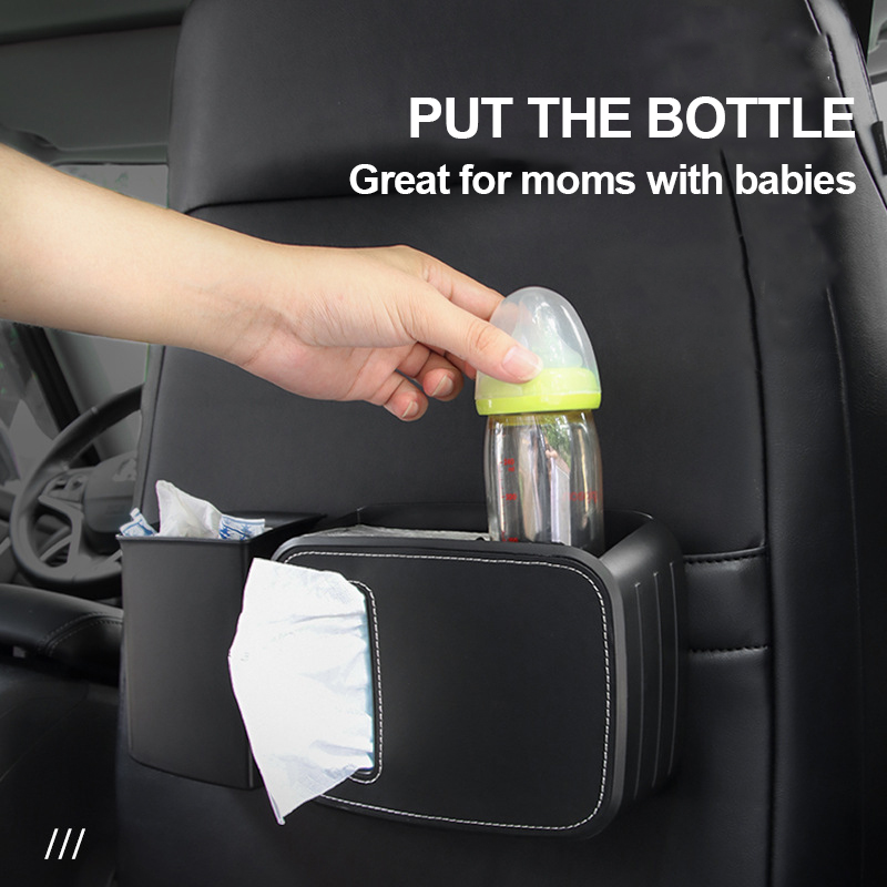 منظم سيارة الكانتارا للصف الخلفي صندوق مناديل مظلة جيب تخزين براءات الاختراع سلة مهملات صندوق تخزين كيس القمامة 