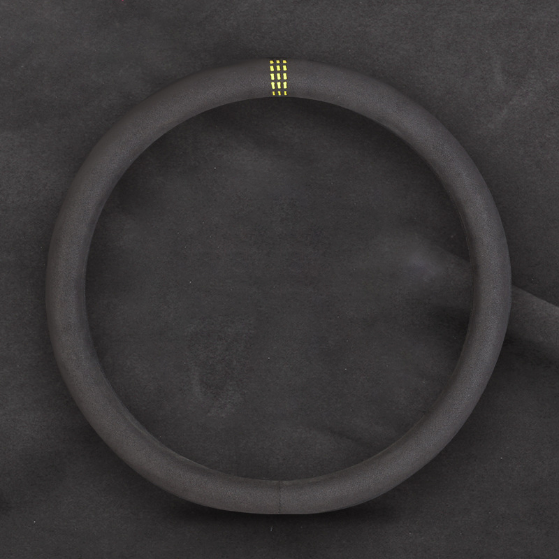  (سمك 3.2 مللي متر) غطاء عجلة قيادة السيارة من الجلد المدبوغ الأسود ، غير قابل للانزلاق ومسامي 15 بوصة مناسب