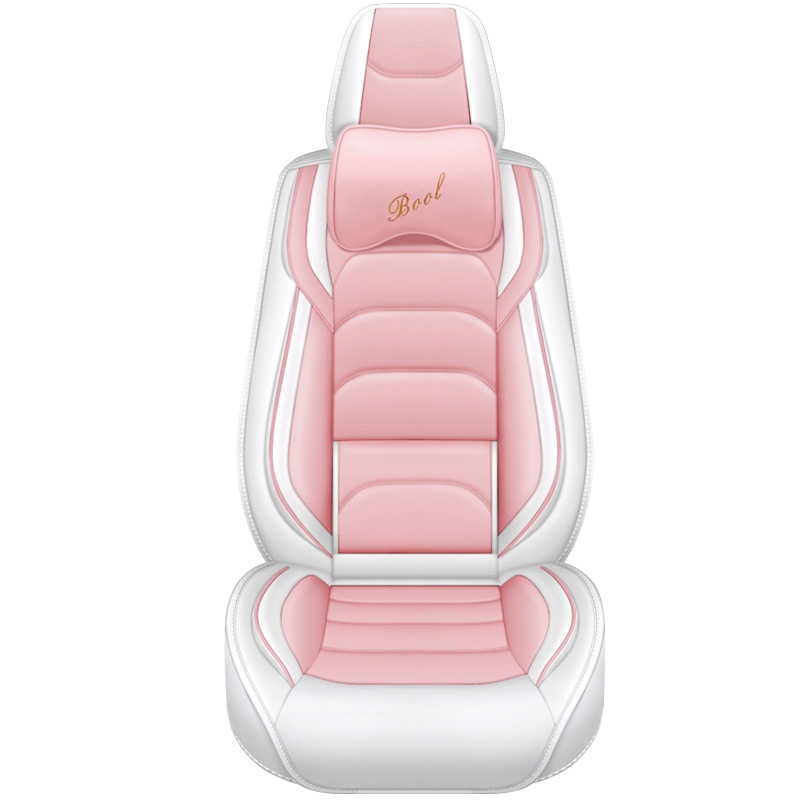 يغطي مقعد السيارات الرياضي محامي وسادة جلدية كاملة 5 مقاعد مع وسادة مسند رأس 2