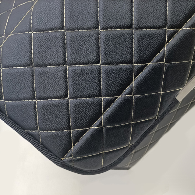 منظم صندوق السيارة من الجلد PVC المطرز مع شريط فيلكرو ماجيك مع صندوق منظم لتخزين البضائع بمقبض بلاستيكي 