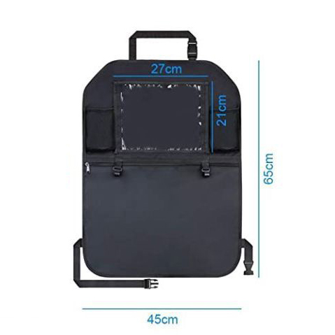 عبوتان من منظم تخزين مقعد السيارة القابل للطي من قماش أكسفورد 600D المتين مع شاشة لمس شفافة لجهاز iPad و iPhone وزجاجة الماء منظم المقعد الخلفي للسيارة