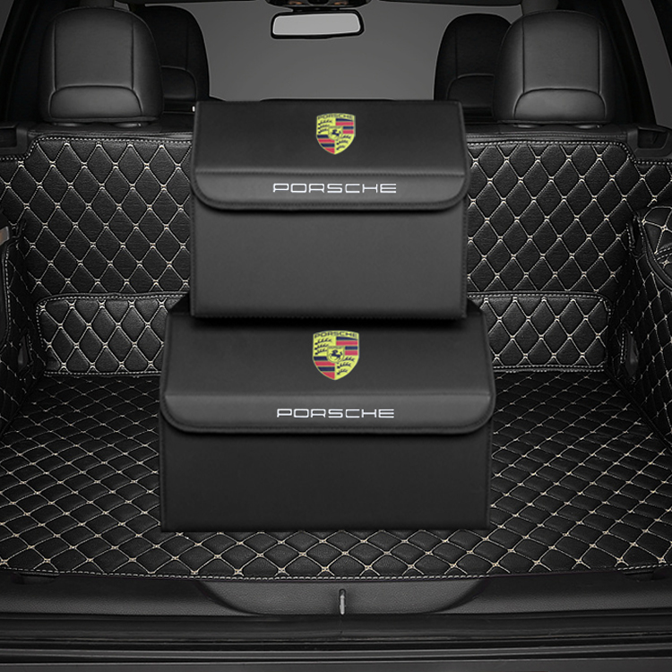 التخصيص الكلاسيكي جلد PVC مع مقبض مع ماجيك فيلكرو إغلاق صندوق منظم تخزين صندوق تخزين النقل الحراري لشعار السيارة