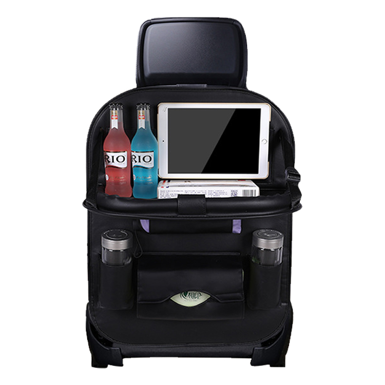  منظم المقعد الخلفي المعلق مع طبق العشاء ، ملحقات السيارة متعددة الوظائف ، حامل مناديل عالي الجودة Umberella Oraganiser من جلد البولي يوريثان قابل للطي مع حقيبة تخزين لمقعد السيارة