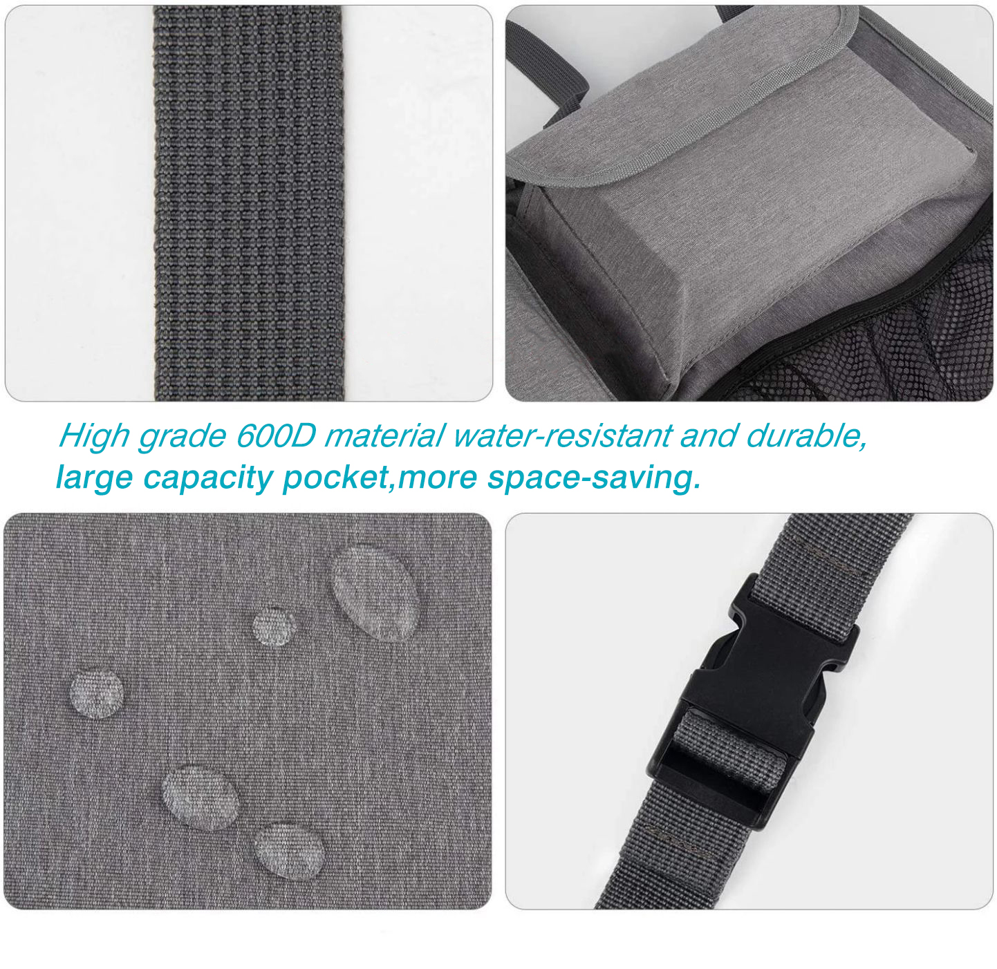  منظم صندوق السيارة مجهز بـ [شبكة مرنة قوية و 3 عصا سحرية] حقيبة تخزين مرتبة فائقة السعة مع أغطية ، منظم صندوق السيارة الخلفي متعدد الأغراض