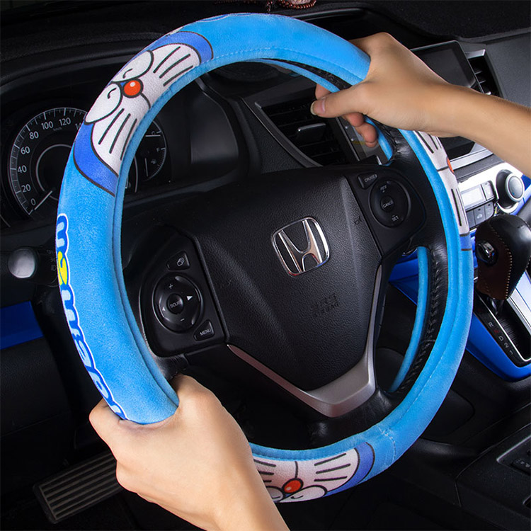 لطيف الكرتون نمط اكسسوارات السيارات 15 بوصة غطاء عجلة القيادة العالمي أفخم النسيج لينة دافئ قبضة حامي للسيارات 