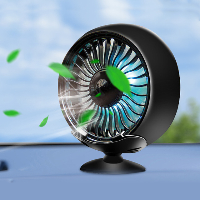 ABS العالمي سيارة تبريد مروحة 3 سرعات قابل للتعديل 5 فولت سيارة مروحة USB منفذ الهواء ولوحة القيادة سيارة مروحة مع ضوء ملون 