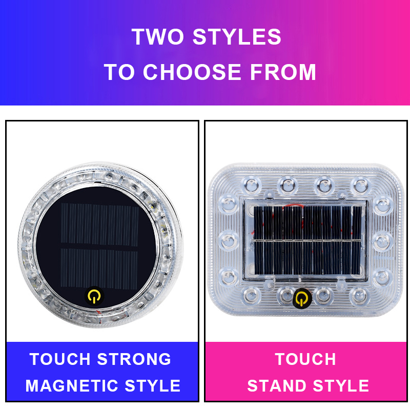 مصابيح LED جديدة تعمل باللمس من الجيل الثالث ، ضوء فلاش يعمل بالطاقة الشمسية ، ضوء مضاد للخلف الخلفي ، مصباح جانبي للسلامة لوقوف السيارات