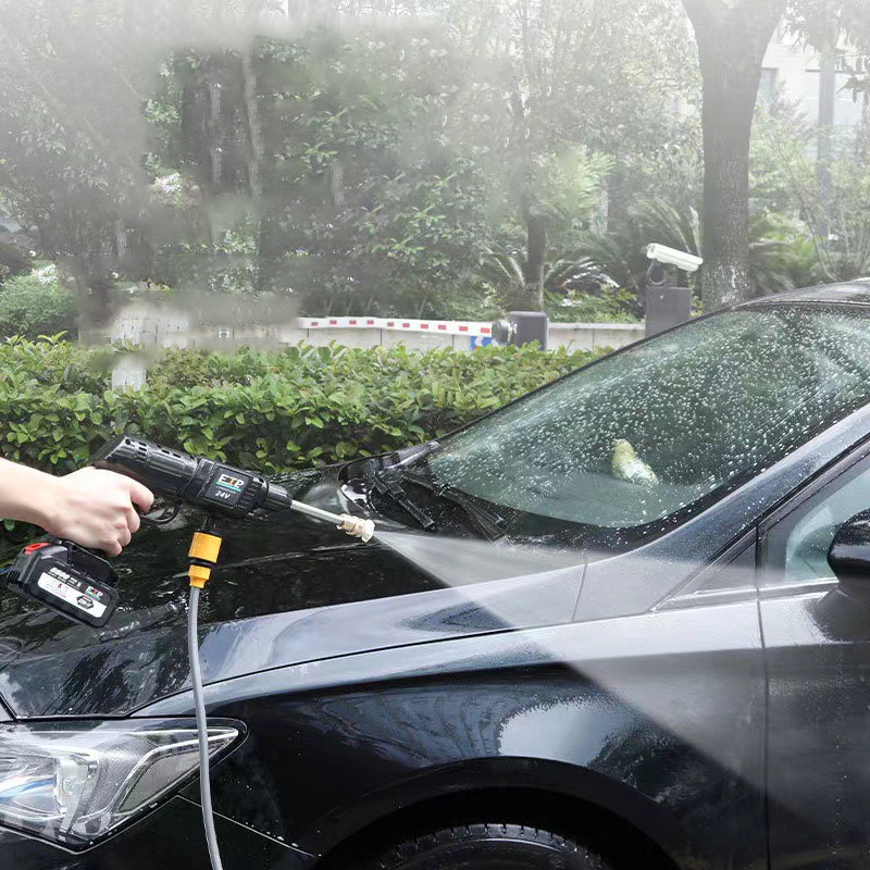 مسدس ماء لاسلكي عالي الضغط لغسيل السيارات مسدس رش محمول منزلي يشحن آلة تنظيف بطارية الليثيوم عالية الطاقة