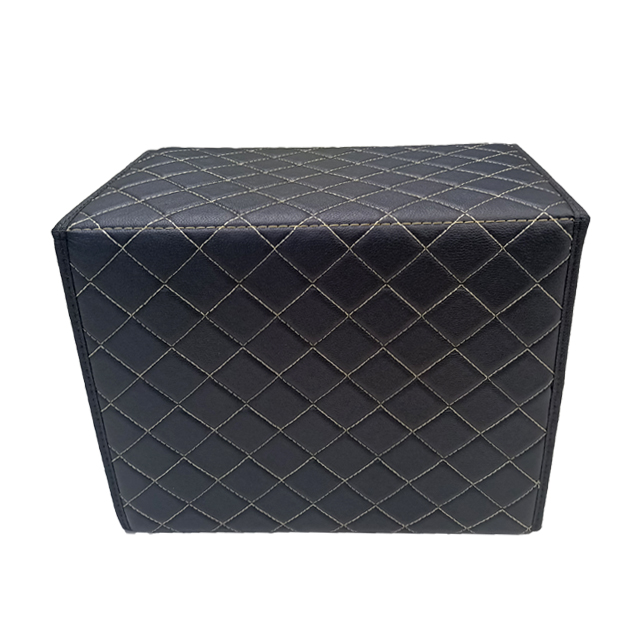 منظم صندوق السيارة من الجلد PVC المطرز مع شريط فيلكرو ماجيك مع صندوق منظم لتخزين البضائع بمقبض بلاستيكي 