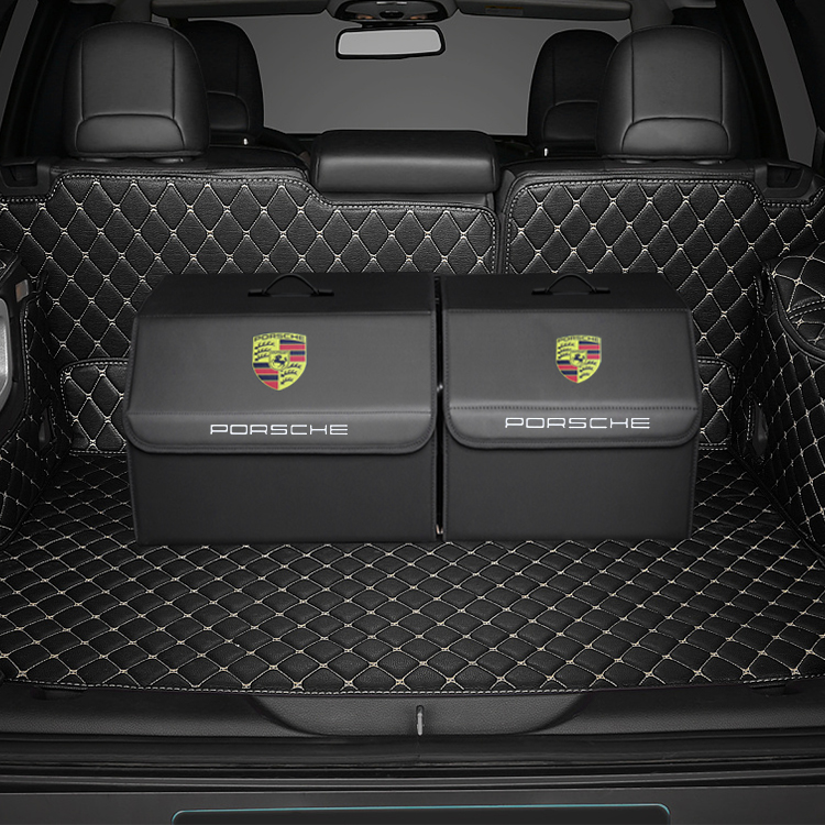 التخصيص الكلاسيكي جلد PVC مع مقبض مع ماجيك فيلكرو إغلاق صندوق منظم تخزين صندوق تخزين النقل الحراري لشعار السيارة