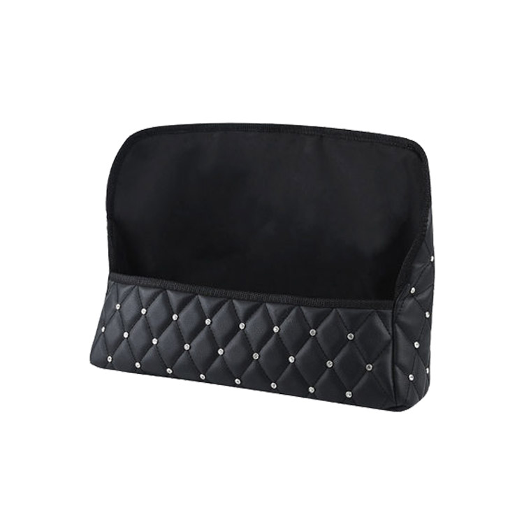 منظم المقعد الأمامي للسيارة لحمل مناديل حقيبة يد الطعام سعة كبيرة حقيبة تخزين ماسية لامعة بين منظم المقاعد 