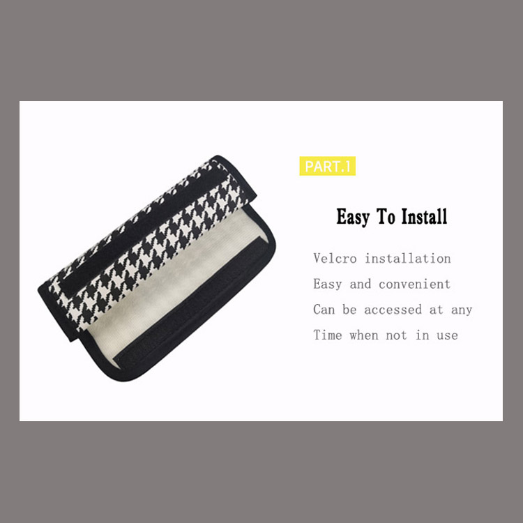  غطاء وسادة كتف لحزام مقعد السيارة المريح من القطن الأسود