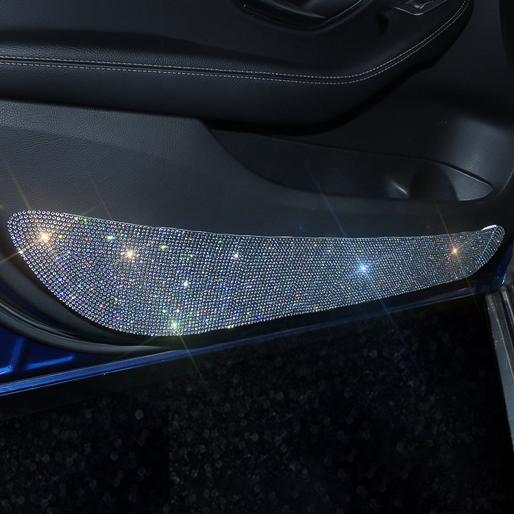 باب السيارة المضادة للركلة حصيرة إدراج الماس الأوساخ واقية من الملصق