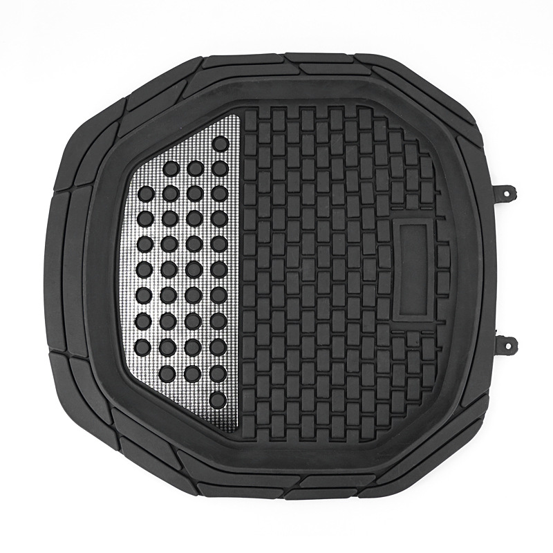 سجاد سيارة PVC لجميع الأحوال الجوية للسيارة - طقم من 4 قطع (أمامي وخلفي) حصير أرضي للسيارة بحوض ماسي صغير ، حصيرة غير قابلة للانزلاق 