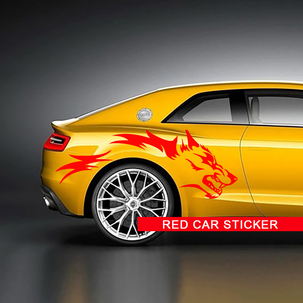 الذئب الطوطم ملصقات السيارات شخصية الزخرفية سباق السيارات شاحنة العجلة الخلفية ملصقات الباب