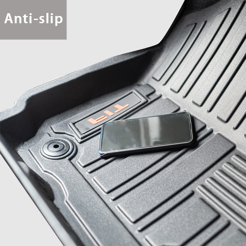 حصيرة أرضية تناسب 2018-2023 Jeep Wrangler JL/JK ، TPE جميع بطانات سيارات الطقس ， مخصصة لبطانات الأرض الأولى والثانية ، الأسود