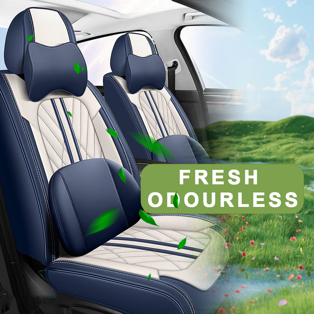 مجموعة كاملة من غطاء مقعد السيارة العالمي القابل للتنفس من نابا الشبكي، 5 مقاعد مناسبة لأربعة مواسم