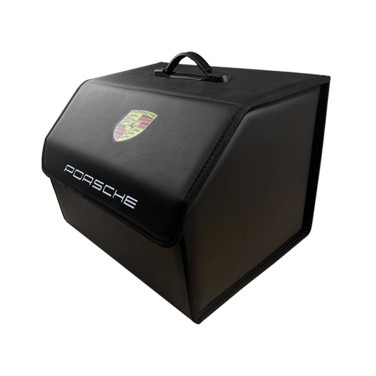 التخصيص الكلاسيكي جلد PVC مع مقبض مع ماجيك فيلكرو إغلاق صندوق منظم تخزين صندوق تخزين النقل الحراري لشعار السيارة