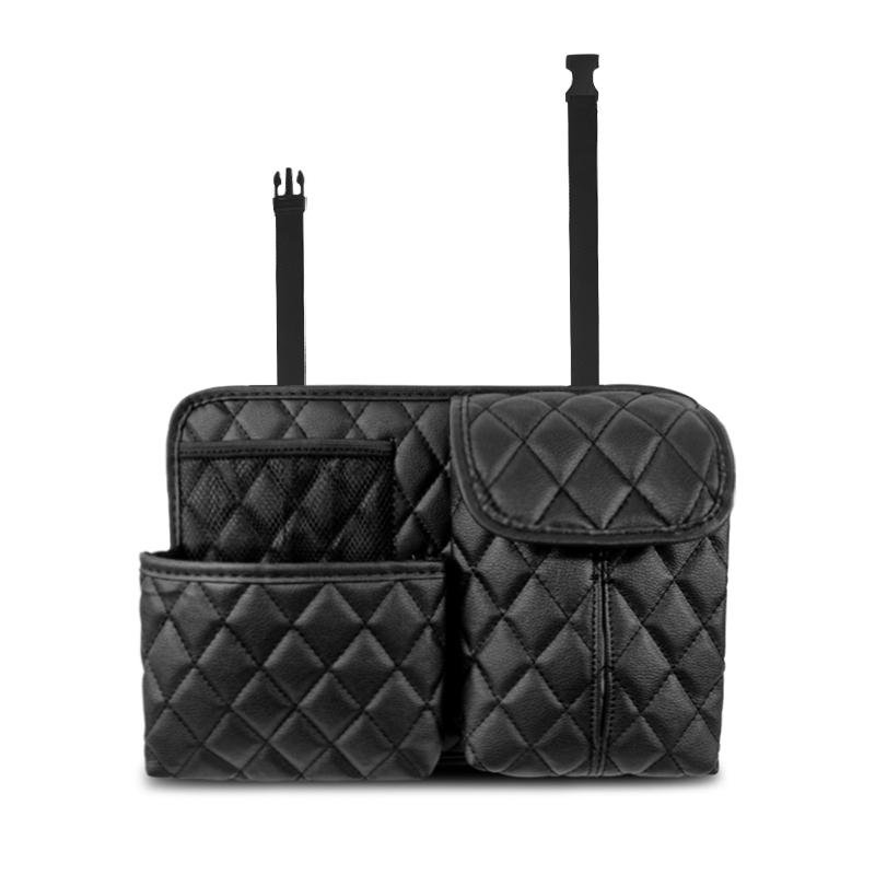 منظم المقعد الخلفي للسيارة مع حامل الأنسجة منظم المقعد الخلفي للسيارة من الجلد للأطفال ملحقات السفر بالسيارة مع جيوب شبكية حقيبة منظم للمقعد الخلفي