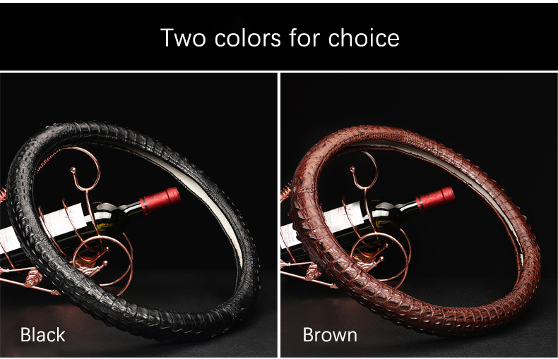 06 عجلة قيادة سيارة مخصصة من جلد التمساح الحقيقي