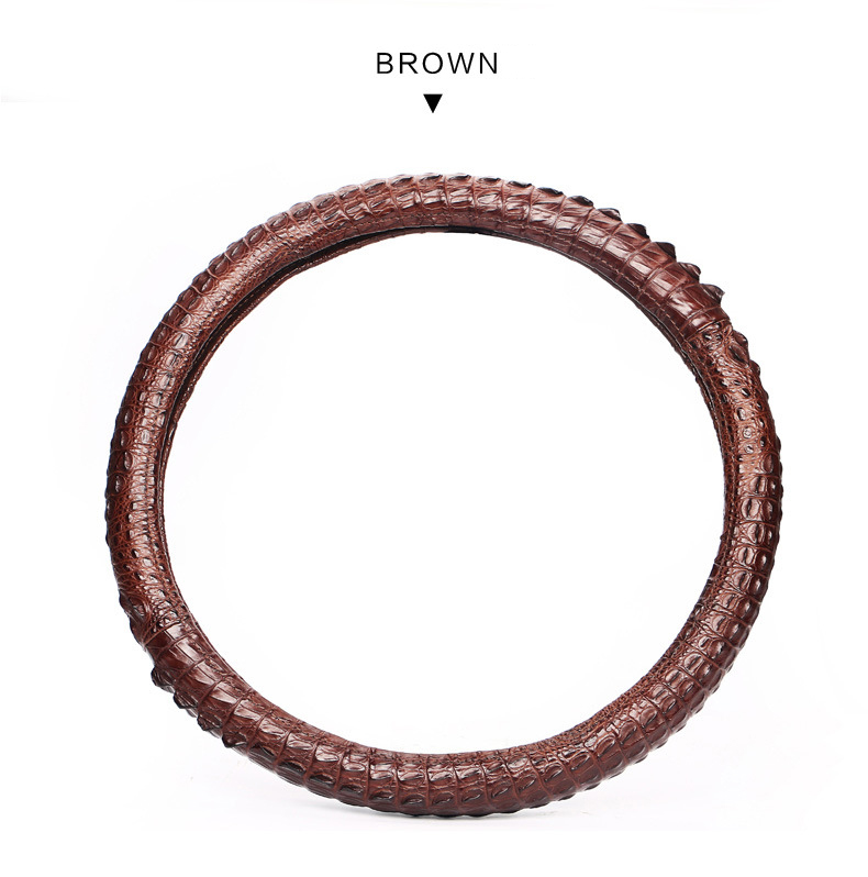 09 عجلة قيادة سيارة مخصصة من جلد التمساح الحقيقي