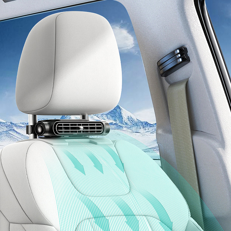 مروحة تبريد لمقعد السيارة مفتاح مستقل بدون شفرة مروحة سيارة مع 3 سرعات رياح قوية 5 فولت مروحة دوران هواء المقعد الخلفي 