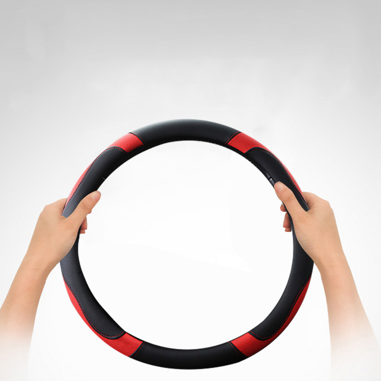  غطاء عجلة قيادة السيارة من الجلد المصنوع من الألياف الدقيقة عالمي قابل للتنفس ومضاد للانزلاق غطاء عجلة قيادة السيارة للرجال