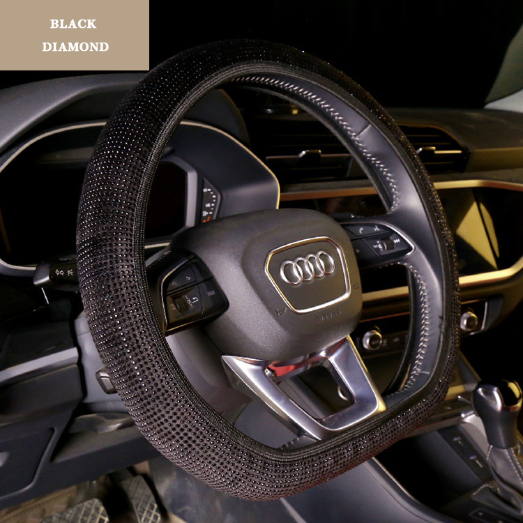 غطاء عجلة قيادة مرن مثقاب كامل بدون حزام داخلي مرن للسيارة Audi قابل للتنفس ومضاد للانزلاق واقي عجلة القيادة للنساء والحفلات وهدايا أعياد الميلاد