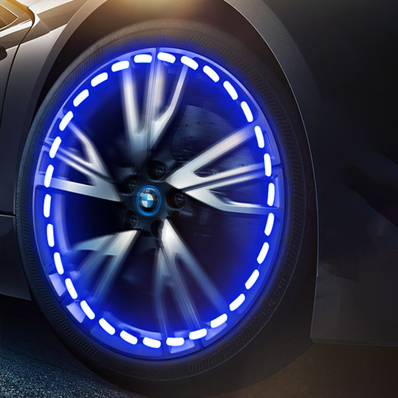 مصباح إطار عجلة السيارة ، عبوة من قطعتين ، مستشعر حركة بالطاقة الشمسية ، مصباح غطاء الصمام الملون اللامع ، عجلة ملونة ساخنة مقاومة للماء للسيارة والدراجة النارية ، الدراجة