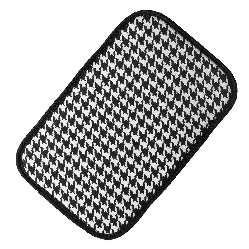 وسادة غطاء وحدة التحكم المركزية الأوتوماتيكية Houndstooth مناسبة لسيارات الدفع الرباعي / المحرك / السيارة ، وسادة الكوع المريحة غطاء صندوق مقعد مسند الذراع للسيارة ، غطاء مسند ذراع تلقائي من القماش القطني