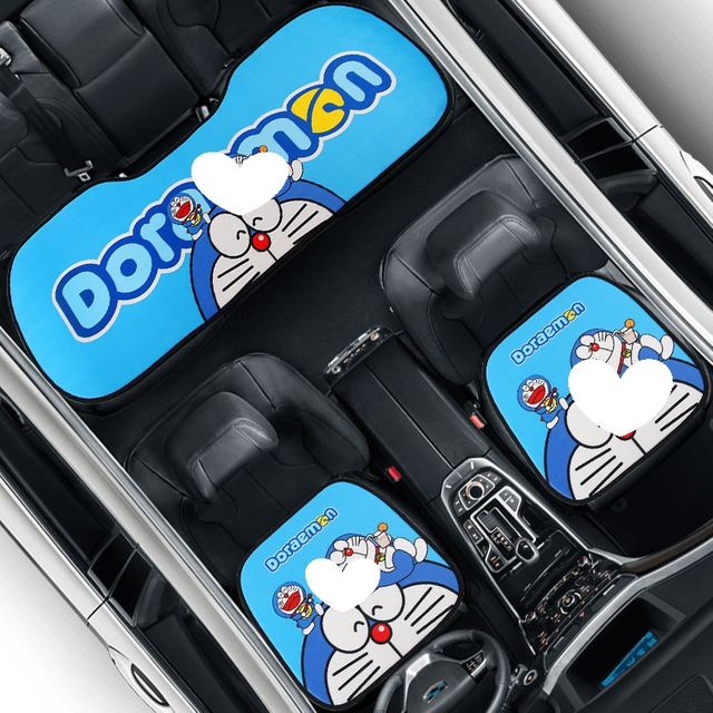 غطاء مقعد السيارة مخصص الطباعة المخملية حصيرة مقعد السيارة الكرتون الجبهة وسادة مقعد السائق حصيرة ومجموعة غطاء المقعد الخلفي للطفل النساء الرجل