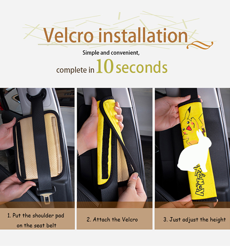 06 غطاء كتف وسادة لحزام المقعد قصير ناعم من القطيفة