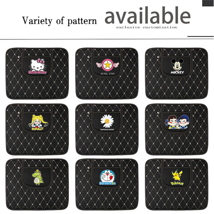 طباعة شعار مخصص للسيارة واقي خلفي لمقعد السيارة عالمي إبداعي للسيارات الداخلية سجادات جلدية مضادة للركلة للأطفال