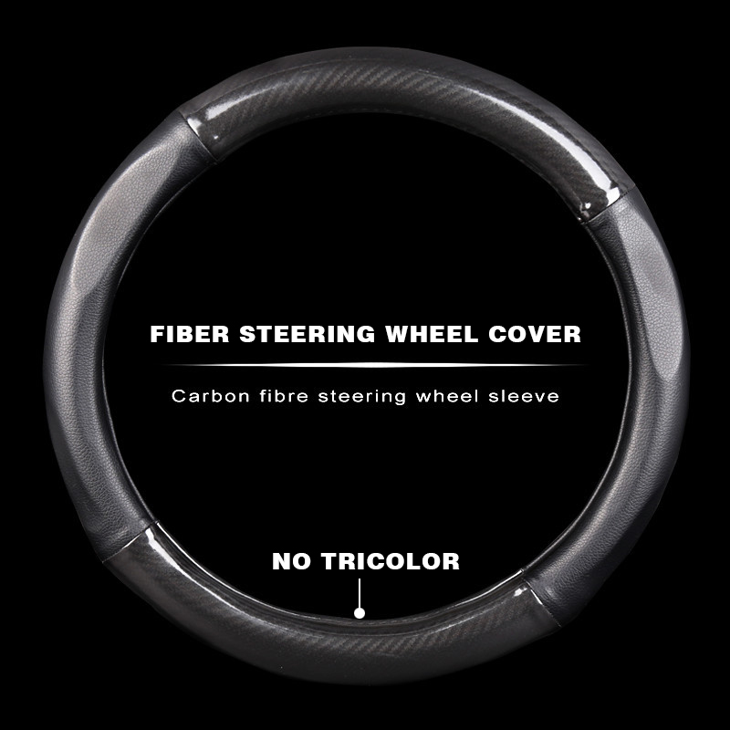 غطاء عجلة القيادة المتوسطة للسيارة من الجلد المصنوع من الألياف الدقيقة 14.5 '' - 15 '' أسود 
