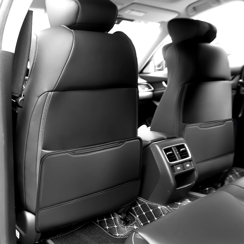 الجلود مقعد السيارة المضادة للركلة حصيرة ل عالمي مقاوم للماء المقعد الخلفي حامي حصيرة شعار مخصص الطباعة المقعد الخلفي حقيبة التخزين 