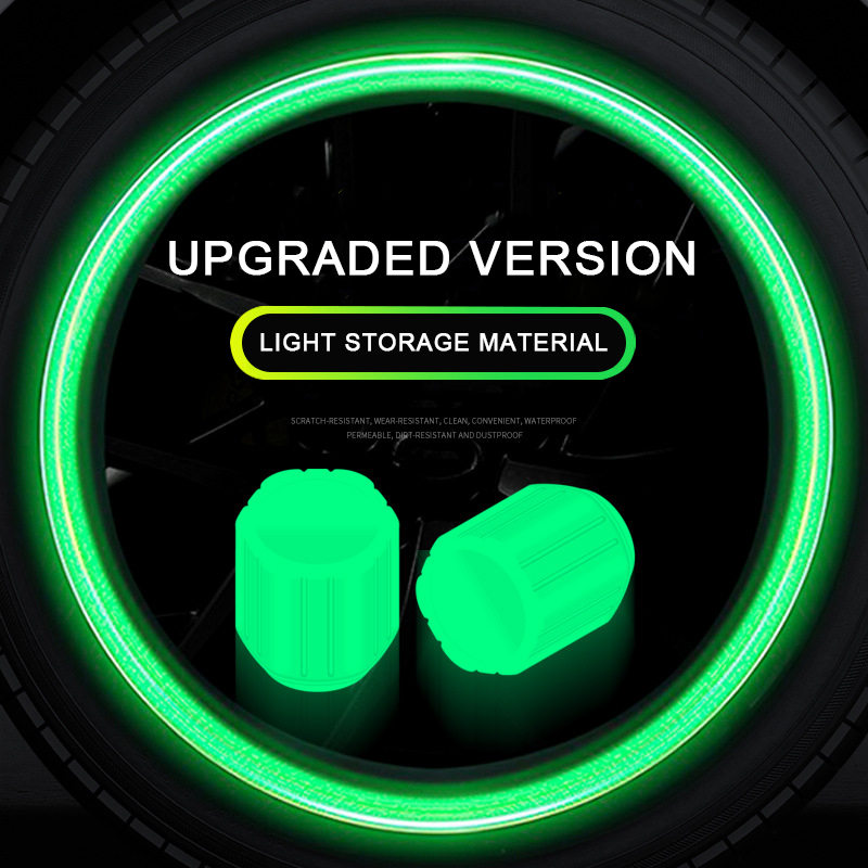 Noctilucent الإطارات صمام Cap Cap Materage Materical Material Valve Luminous Valve Coar Coar