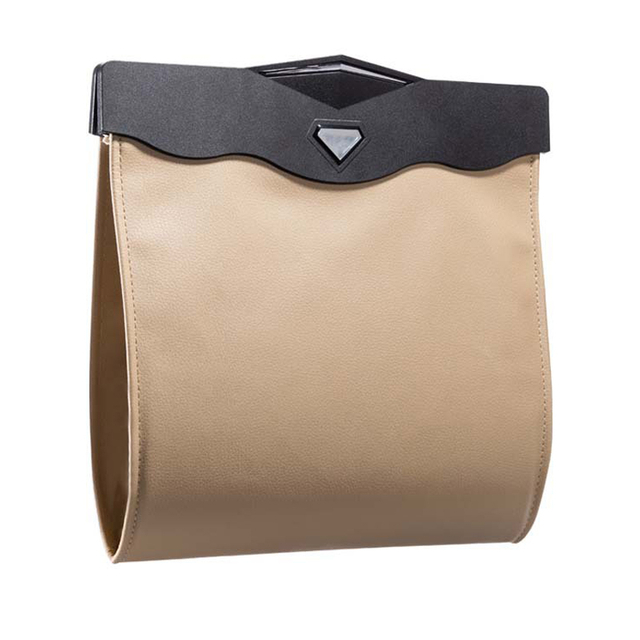 حقيبة قمامة السيارة مع صندوق قمامة بإضاءة LED ، صندوق تخزين معلق خلفي لمقعد السيارة ، حقيبة تخزين قابلة للطي 