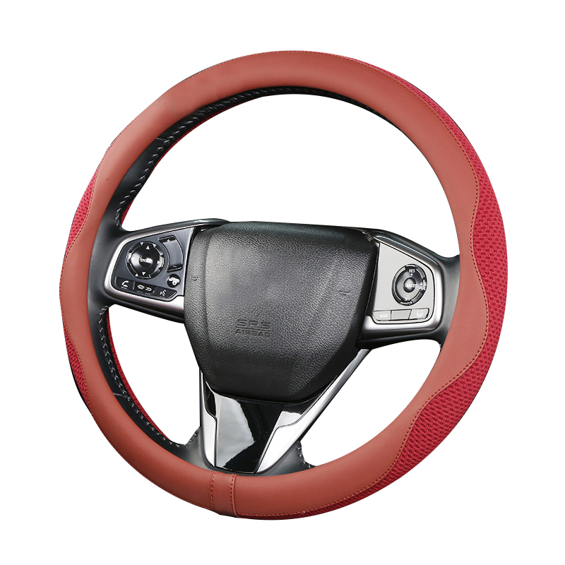  غطاء عجلة قيادة السيارة مع تصميم شبكي على شكل قرص العسل وسلك ثلجي يسمح بمرور الهواء للنساء والرجال وملحقات السيارة لامتصاص العرق مناسبة لفصل الصيف