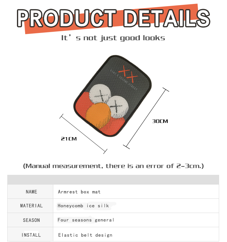 02 وسادة الكونسول المركزية بمساند الذراع الكرتونية للسيارات
