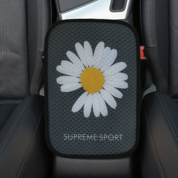  غطاء صندوق مسند ذراع للسيارة من الحرير الجليدي مع غطاء صندوق مسند ذراع للسيارة برسوم كرتونية للسيارات مقاس عالمي