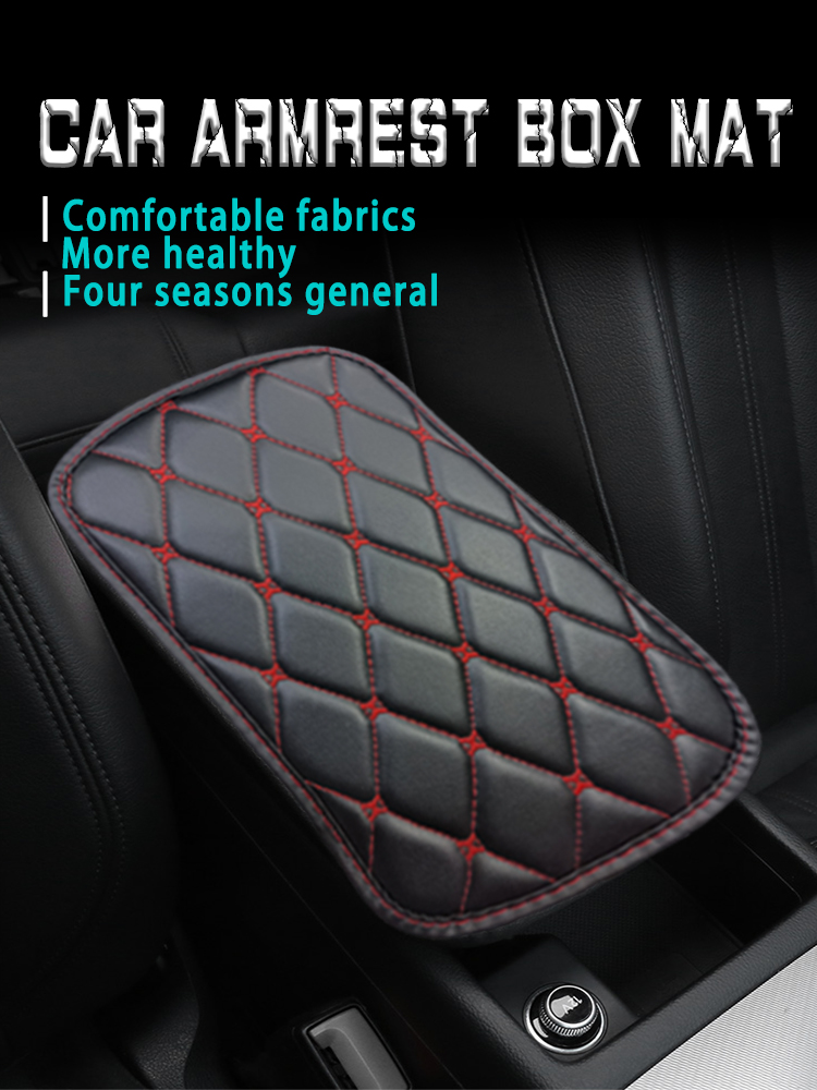 01 غطاء وسادة مسند ذراع السيارة الجلدي